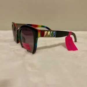 NWT Betsey Johnson Rainbow Gemstone Black Frame Sunglasses Betsey Johnson | Accessories | Betsey Johnson Jewels Gem  main image 2